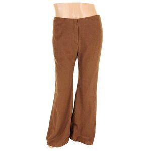 Crystal Siemens Cashmere Low-Rise Wide-Leg Trousers Size 10 Brown Pants